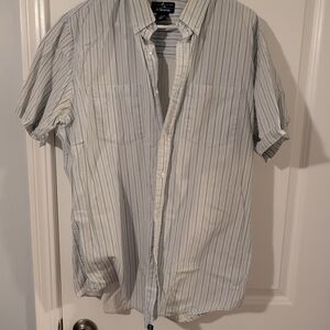 Kirra Men's Light Blue Striped Button Down Shirt